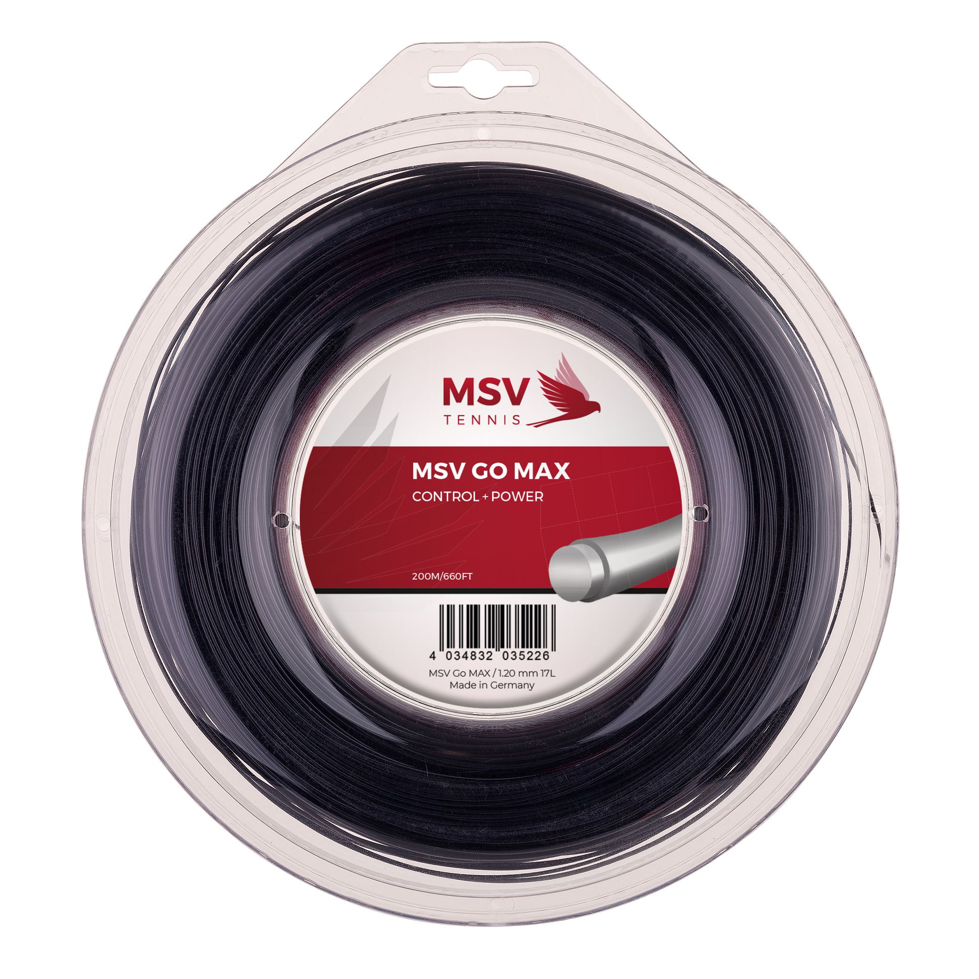 MSV GO MAX Tennis String 200m 1,20mm black